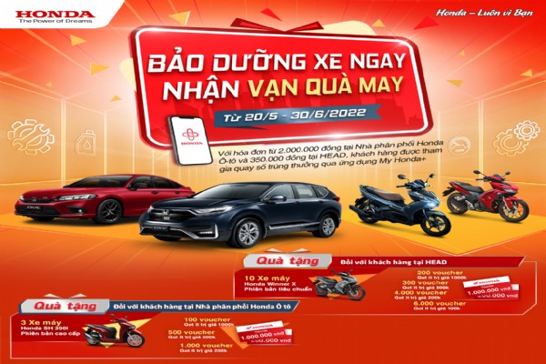 BẢO DƯỠNG XE NGAY - NHẬN VẠN QUÀ MAY