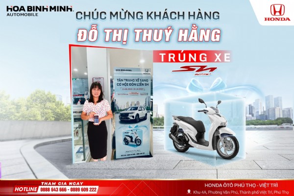 CHÚC MÙNG KHÁCH HÀNG QUAY SỐ CHÚNG THƯỞNG SAU KHI LÀM DỊCH VỤ TẠI HONDA ÔTÔ PHÚ THỌ - VIỆT TRÌ !